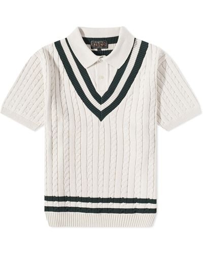 Beams Plus End. X 'Ivy League' Cricket Knit Polo Shirt - Natural