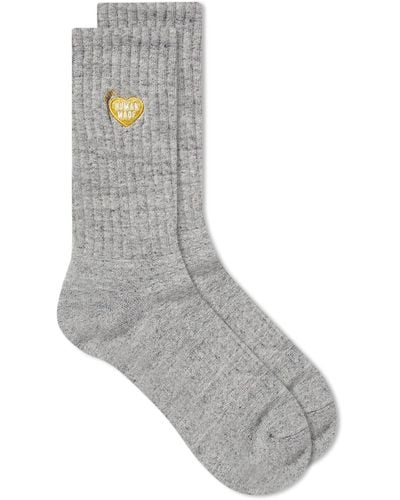 Human Made Heart Pile Socks - Grey