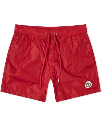 Moncler Logo Swim Shorts - Red