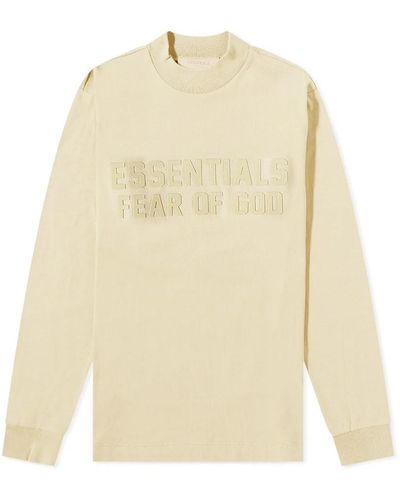 Fear Of God Kids Logo Long Sleeve T-Shirt - Natural
