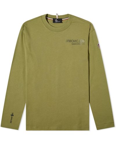 3 MONCLER GRENOBLE Long Sleeve Logo T-Shirt - Green