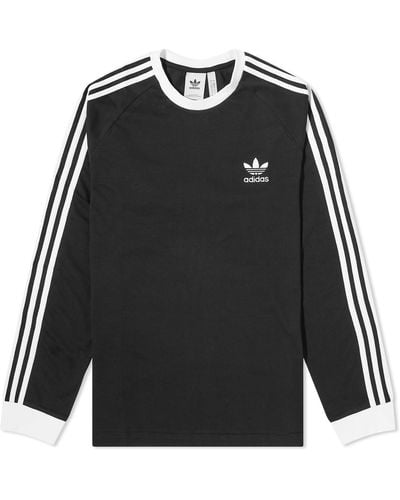 adidas Long Sleeve 3 Stripe T-shirt - Black
