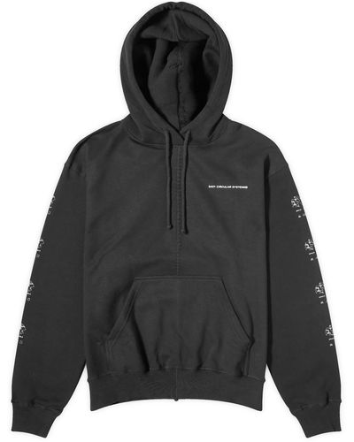 Space Available Circular Design Hoodie - Black
