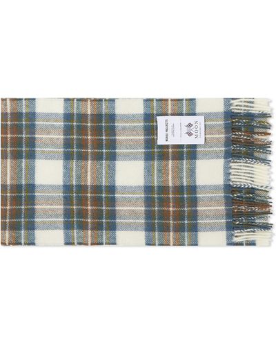 Norse Projects Moon Checked Lambswool Scarf - Blue