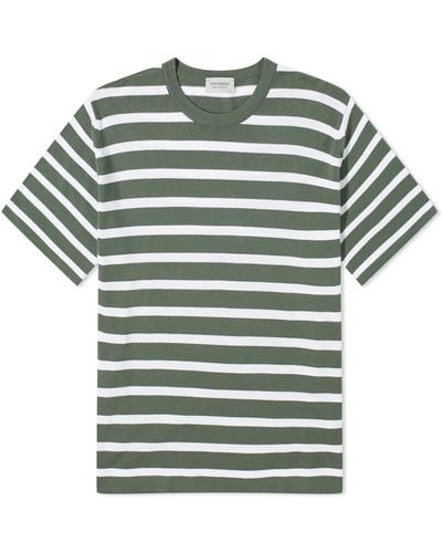 John Smedley Allan Stripe T-Shirt - Green