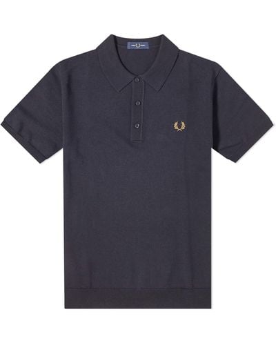 Fred Perry Classic Knit Polo Shirt - Black