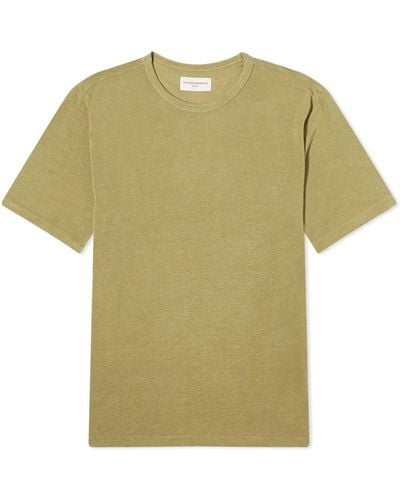 Officine Generale Officine Générale Pigment Dyed Linen T-Shirt - Green