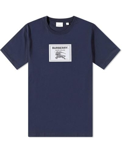 Burberry Roundwood Label T-Shirt - Blue