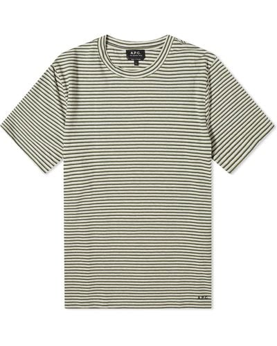 A.P.C. Aymeric Stripe T-Shirt - Green
