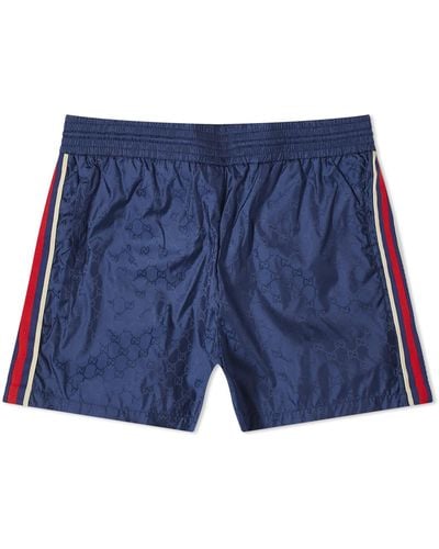 Gucci Gg Jaquard Swim Shorts - Blue