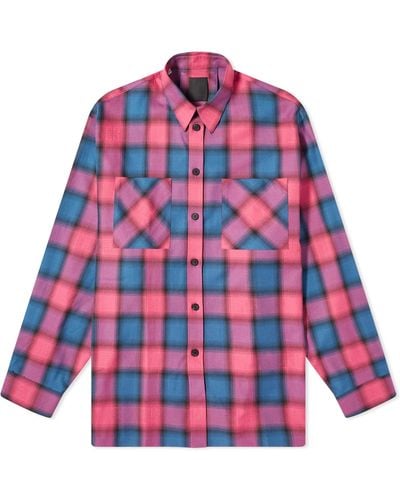 Givenchy Check Overshirt - Red