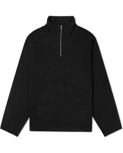 PANGAIA Wool Jersey Half Zip Sweat - Black