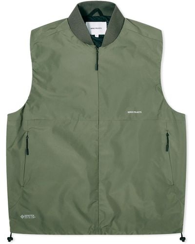 Norse Projects Gore-Tex Infinium Bomber Jacket Gilet - Green