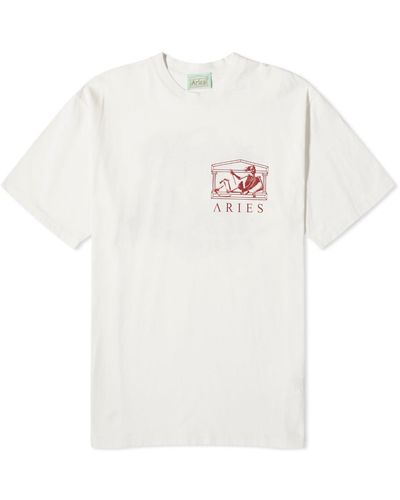 Aries Ufo Toile De Jouy T-Shirt - White