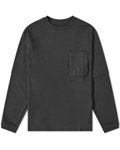 GOOPiMADE ® Long Sleeve Archetype-01 3d Pocket T-shirt - Grey