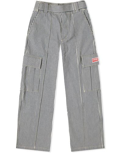 KENZO Kenzo Striped Army Straight Jeans - Grey