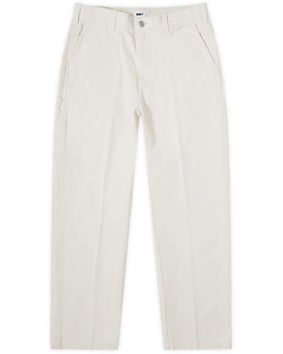 Obey Hardwork Carpenter Trousers - White