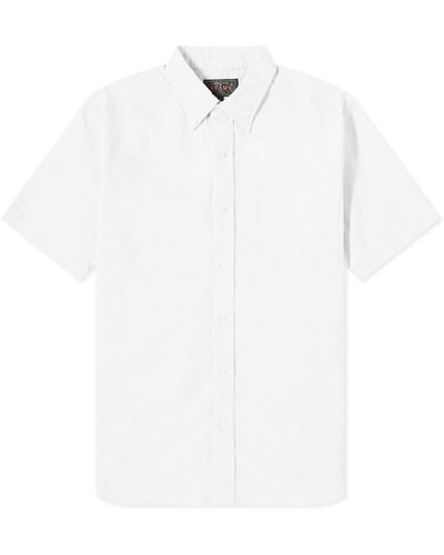Beams Plus Bd Short Sleeve Oxford Coolmax Shirt - White