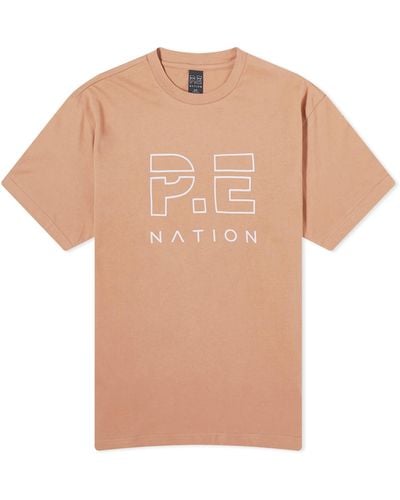 P.E Nation Heads Up Logo T-Shirt - Natural