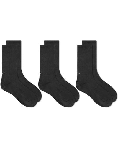 WTAPS Skivvies 05 3-Pack Sock - Black