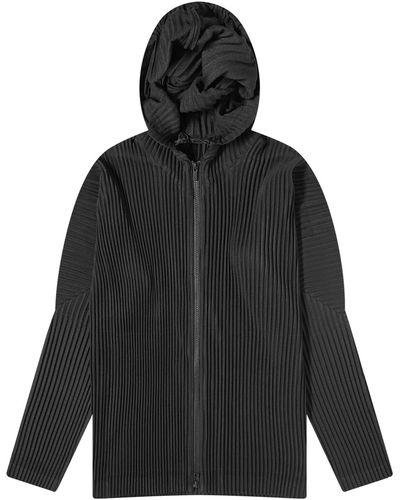 Homme Plissé Issey Miyake Pleated Hooded Jacket - Black