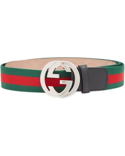 Gucci Gg Interlock Webbing Belt - Green