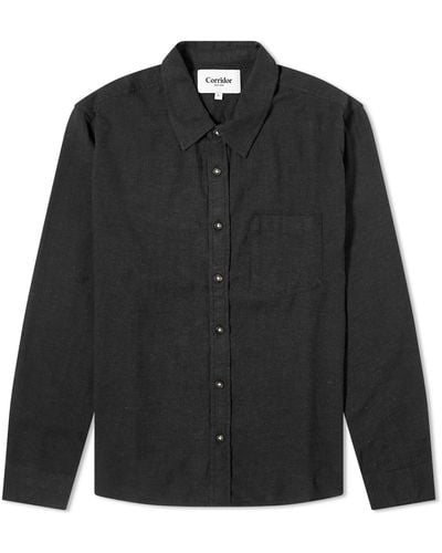 Corridor NYC Lyocell Flannel Shirt - Black
