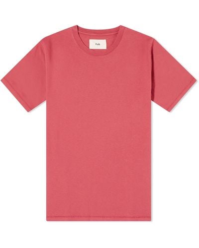 Folk Contrast Sleeve T-Shirt - Pink