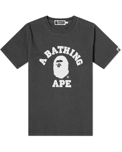 A Bathing Ape Overdye University T-Shirt - Black