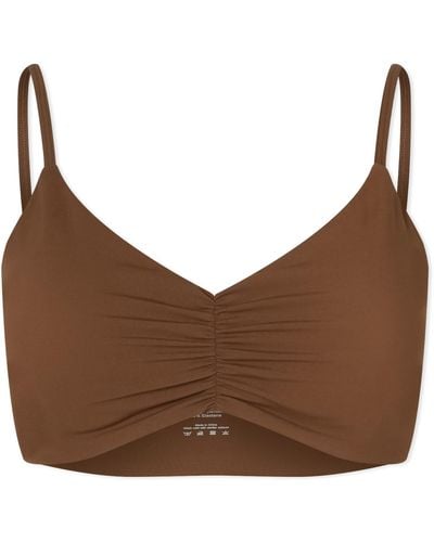 ADANOLA Ultimate Ruched Front Sports Bra - Brown