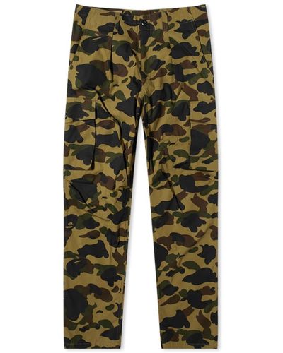 A Bathing Ape 1st Camo Wide Fit 6 Pocket Pant - Green