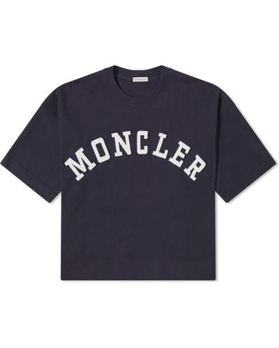Moncler Boxy Logo T-Shirt - Blue