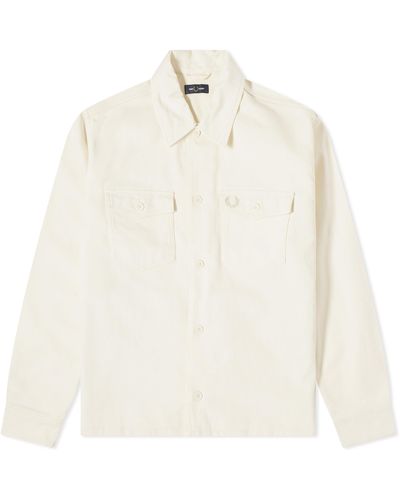 Fred Perry Bedford Cord Overshirt - White