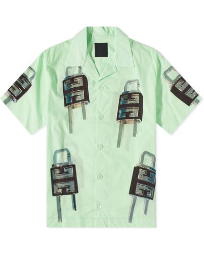 Givenchy 4G Lock Graphic Hawaiian Shirt - Green