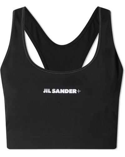 Jil Sander Plus Cropped Bralet Top With Logo - Black