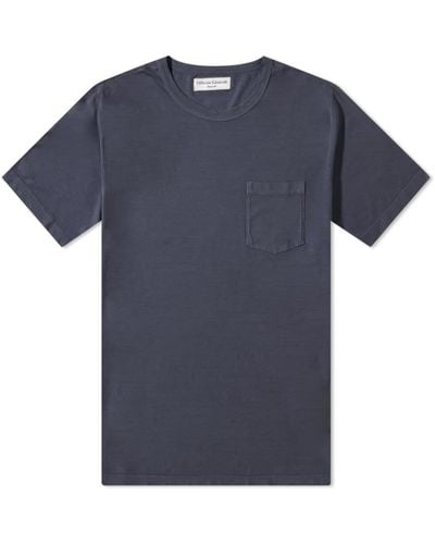 Officine Generale Pigment Dyed Pocket T-Shirt Dark - Blue