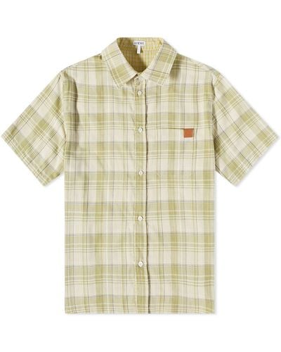 Loewe Short Sleeve Check Shirt - Natural