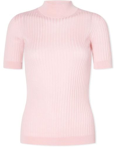 Versace High Neck Knitted Top - Pink