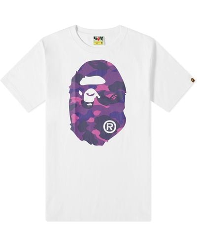 A Bathing Ape Colour Camo Big Ape Head T-Shirt - Purple