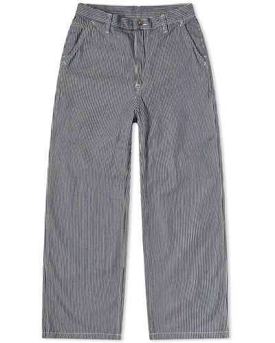 Nudie Jeans Stina Hickory Striped Trousers - Grey