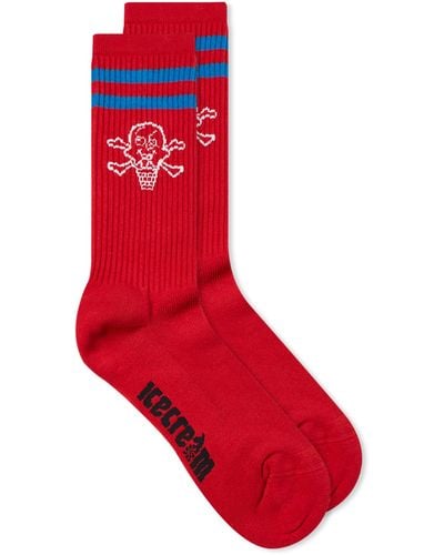 ICECREAM Cones & Bones Sports Sock - Red