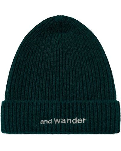 and wander Shetland Wool Beanie - Green