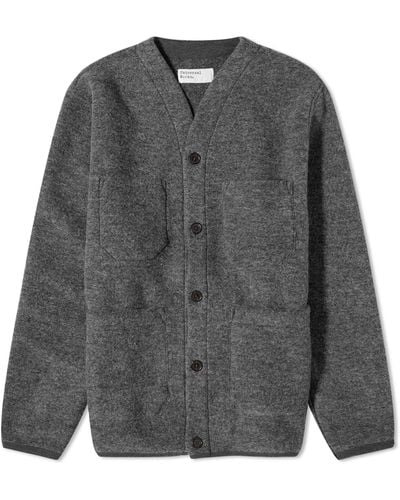 Universal Works Wool Fleece Cardigan - Grey