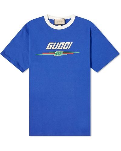 Gucci Graphic Logo T-Shirt - Blue