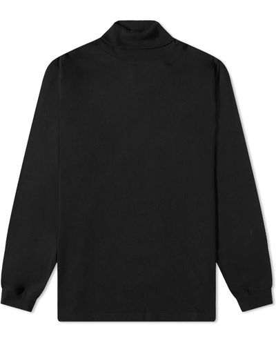 Beams Plus Long Sleeve Mock Neck T-shirt - Black