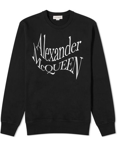 Alexander McQueen Warped Logo Crew Sweat - Black