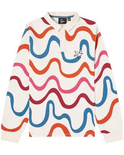 by Parra Colored Soundwave Rugby Shirt - Blue