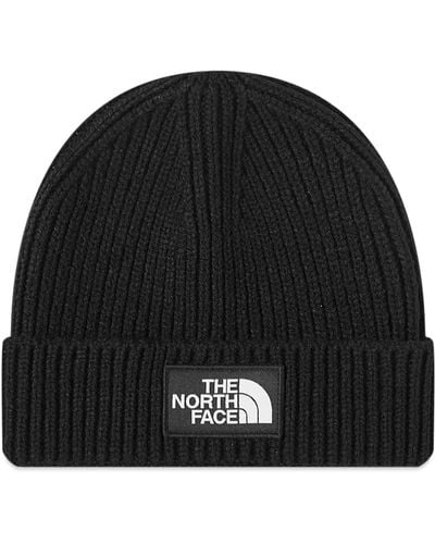 The North Face Logo Box Cuffed Beanie - Black