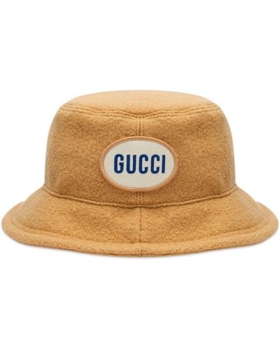 Gucci Patch Bucket Hat - Brown