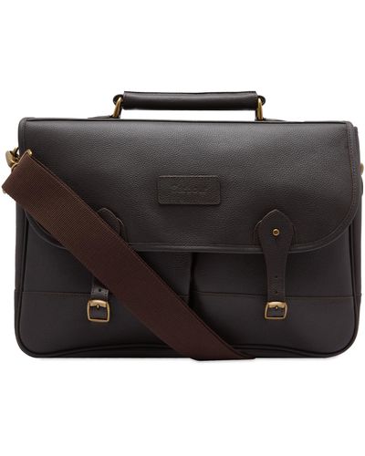 Barbour Leather Briefcase - Brown